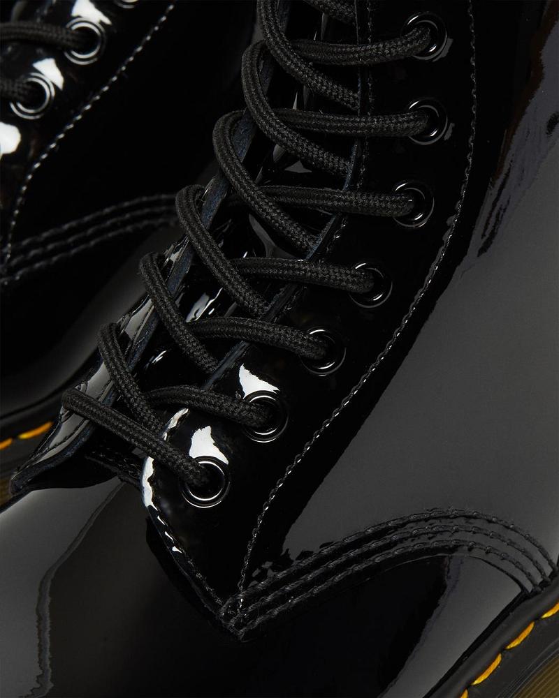 Black Men's Dr Martens 1460 Bex Patent Leather Lace Up Boots | CA 502TCE